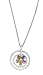 14K White Gold Hand-Crafted Designer Open Circle-in-Circle and Flower Shaped Pendant, Enhanced with Pave Set Diamonds and Centered with Precious Stones, Sliding on a 16'' Cable-Chain Necklace.( GH-Color, SI-Clarity, c.t.t.w.0.61CT, Precious Stones 1.15CT).