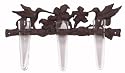 Cast Iron / Glass Hummingbird Wall Vase 4"H x 14"L