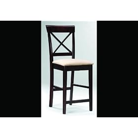 Kitchen Bar Stool Cross Back Chair Wood Counter Stools by Coaster