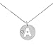 Sterling Silver Stencil A Initial Disc Pendant on 16in Box Chain Necklace