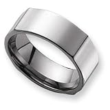 Tungsten Vertical Edges 8mm Polished Band TU133-11