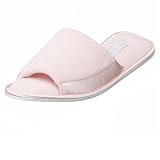 Dearfoams Women's Microfiber Terry Open Toe Scuff,Petal Pink,Medium (US Women's 6.5-7.5 M) ~ Dearfoams