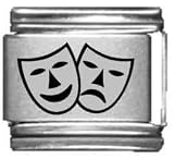 Clearly Charming Drama Masks Laser Italian Charm