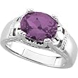 14K White Gold Amethyst Ring