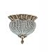 Crystorama 6723-WP, Roosevelt Round Crystal Semi Flush Lighting, 2 Light, 120 Total Watts, Patina