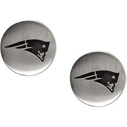Stainless Steel New England Patriots Logo Stud Earrings