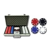 300 piece poker chip set Suited Design 11.5g clay composite in lockable silver case with Dealer Button
