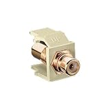 Leviton 40837-BIR QuickPort Banana Jack Connector, Red Stripe, Ivory