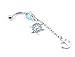 316L Surgical Steel 14 Gauge Navel Belly Ring Anchor Gem Paved Ship's Wheel Dangle Piercing + Belly Retainer