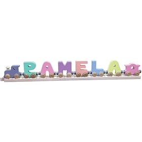 6 Letter Pastel Name and Track to Fit by NameTrain