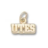 Utah Utes Solid 14K Gold ''UTES'' 3/16'' Pendant