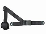 3-Point Retractable Lap & Shoulder Seat Belt, Black, with Chrome Lift Latch