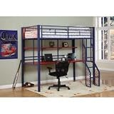 metal loft bed compare Spider Web Twin Size Student Loft Bed (Denim Blue and Red) (72.75H x 80.75W x 55.75D)