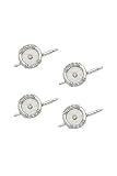 Solid 14k White Gold Stud Set (4)