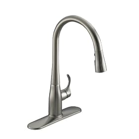 KOHLER K-597-VS Simplice Pull-Down Secondary Faucet, Vibrant Stainless