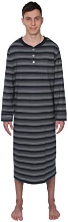 Comfort Knit Sleepwear Mens 100% Cotton Knit Nightshirt Sleep Shirt