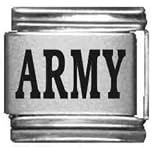 Clearly Charming Army Laser Italian Charm
