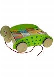 Childs Pull Along Turtle Block Cart Ages 18months + - Wooden Toy