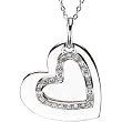 Inspirational Blessings Sterling Silver Mother and Son Heart Necklace