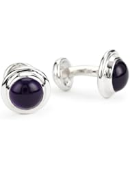 ROTENIER "Classic" Sterling Silver Globe with Amethyst Cufflinks