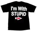 I'M WITH STUPID Classic Retro Throwback Funny Adult T-shirt Tee Shirt
