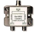 Channel Vision 2-Way Broadband Satellite Splitter - 2-way - 2GHz - Satellite Splitter