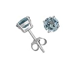 Sterling Silver 6mm Round Blue Topaz Earrings