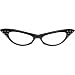 Rhinestone Cat Eye 50s Party Glasses in Many Colors (Black)