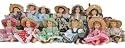 Single, Miniature Porcelain Country Doll in Assorted Style Outfit 5"