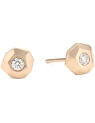 Ron Hami "Hand Carved" Rose Gold Hand Carved Stud Earrings
