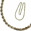 14K Yellow Gold Diamond Cut Rope Chain