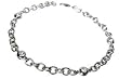 14K White Gold Link Anklet Bracelet 10'', with Bezel Set Diamonds