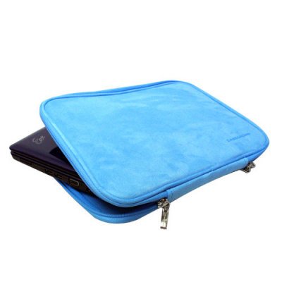 MSI Wind U120 Netbook CaseCrown Double Memory Foam Netbook Pouch (Sky Blue Faux Suede)