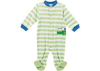 Carter's Green & White Stripped Sleepwear