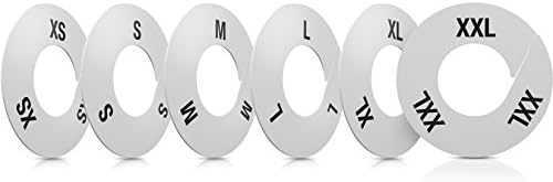 Mark Bric 5-S-XXL502W Round Rack Divider, Includes 6 Sizes, White with Black Print (Pack of 200)