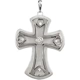 Sterling Silver Diamond Cross Pendant