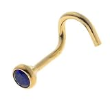Schmuck-Pur 750/- Gold Safir-Nasenpiercing 2,50 mm