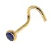 Schmuck-Pur 750/- Gold Safir-Nasenpiercing 2,50 mm