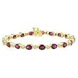 14K Yellow Gold Ruby and Diamond Bracelet