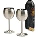 2 RSVP Stainless STEEL wine GLASSES cooler BAR PARTY