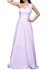 Sweetheart Chiffon One Shoulder Natural   Waistline Bridesmaid Dress 
