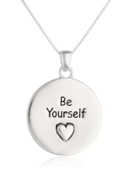 Sterling Silver "Believe In Yourself and You Really Can Fly. You Can Do Anything Nothing Is Impossible" and "Be Yourself" Reversible Bird Pendant Necklace , 18"