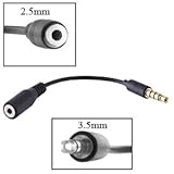 Malcom Distributors 2.5mm Female to 3.5mm Male 3 rings Jack Stereo Adapter On/Off enabled - Convert 2.5 mm Stereo Cell Phone Headset to 3.5 mm MP3 Stereo Earpiece Earphones Input Jack for iPhone 1G 3G 3Gs, Blackberry, Motorola Droid, Palm Pixi, HTC Eris Nexus One