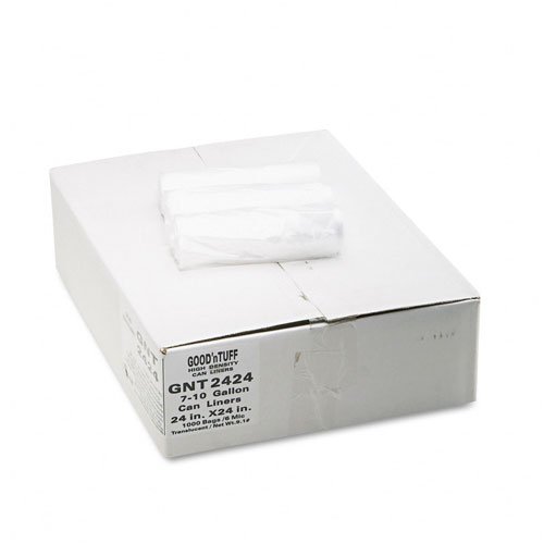 Webster Good'nTuff Waste Can Liners, 7-10 gallon, 5 microns, 24 x 23, Natural, 1000/ctn