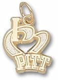 Pittsburgh Panthers 1/2 I Heart Pitt Charm - Gold Plated Jewelry