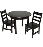 IMAGE OF Lipper International Child's Round Table With Shelf And Two Chairs - Espresso