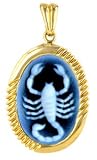 Zodiac Collection Oval Cameo Pendant - Scorpio - 3/4 x 1/2