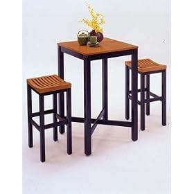Home Styles 2 Bar Stools Oak Top Bar Table Set by Home Styles