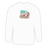 Long Sleeve T-shirt with beach, snail, seashell