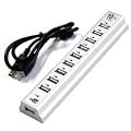 BIGtec externer 10-Port aktiver 2.0 USB HUB mit Netzteil wei� weiss 10 Port 10 x USB white